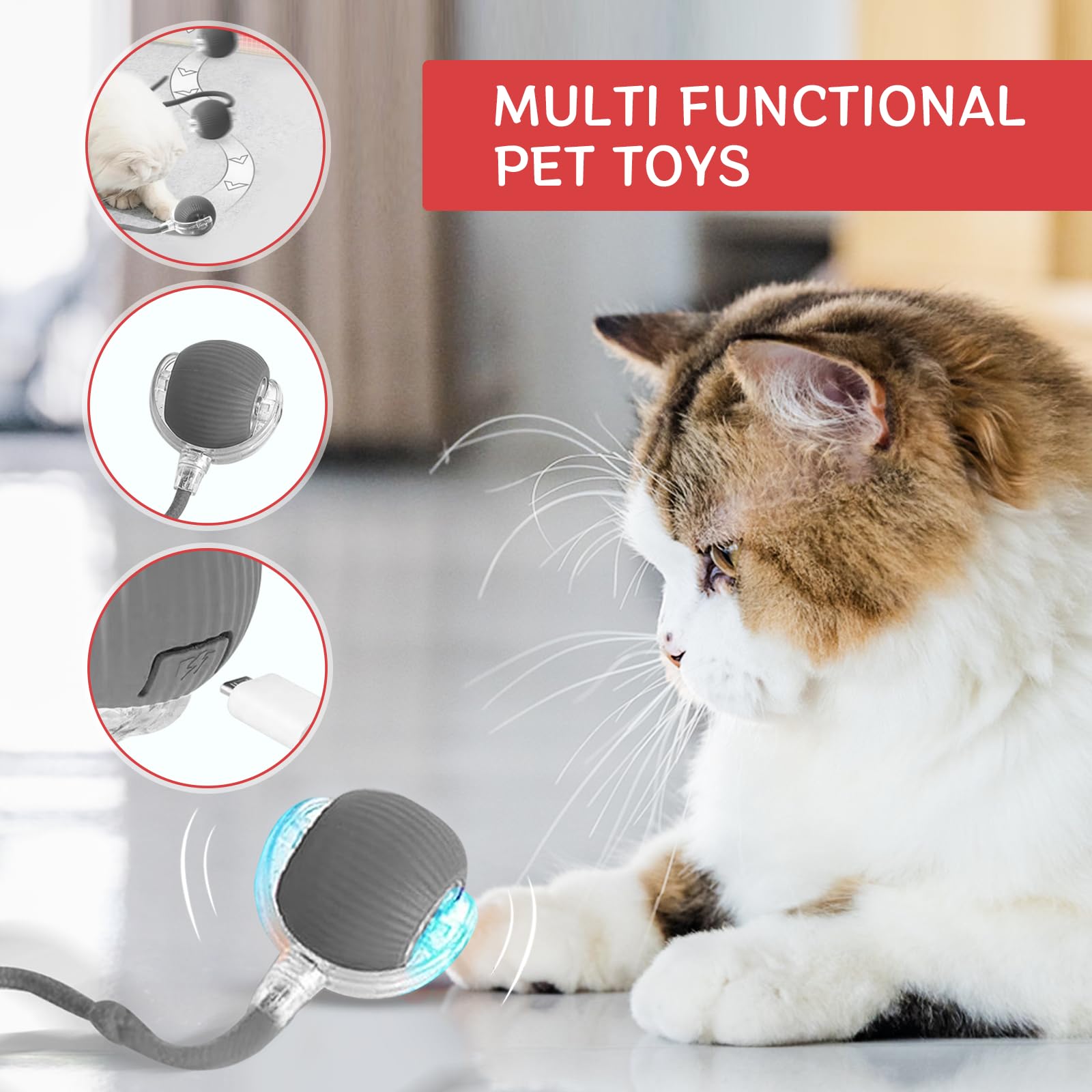 PawMotion™ 360° Smart Automatic Rolling Pet Ball